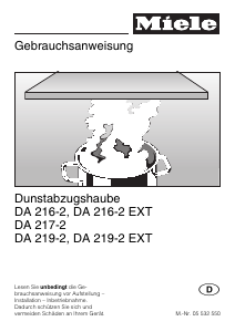 Bedienungsanleitung Miele DA 216-2 Dunstabzugshaube