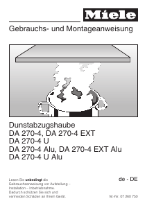 Bedienungsanleitung Miele DA 270-4 EXT Dunstabzugshaube