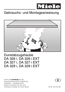 Bedienungsanleitung Miele DA 326 i EXT Dunstabzugshaube