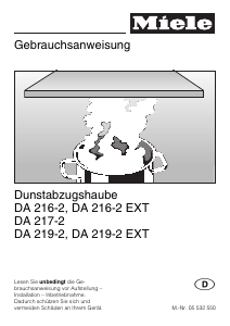 Bedienungsanleitung Miele DA 219-2 EXT Dunstabzugshaube
