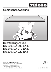 Bedienungsanleitung Miele DA 220 EXT Dunstabzugshaube