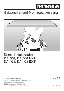 Bedienungsanleitung Miele DA 403 EXT Dunstabzugshaube