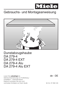 Bedienungsanleitung Miele DA 279-4 EXT Dunstabzugshaube