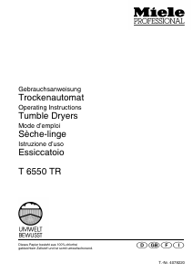 Manuale Miele T 6550 TR EL Asciugatrice