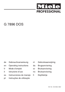 Bruksanvisning Miele G 7896 AE Diskmaskin