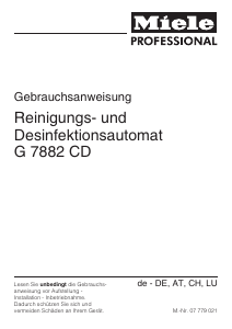 Bedienungsanleitung Miele G 7882 CD Geschirrspüler
