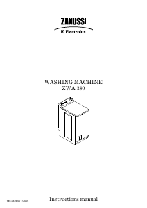 Manual Zanussi-Electrolux ZWA 380 Washing Machine