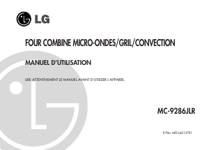 Mode d’emploi LG MC-9286JLR Micro-onde