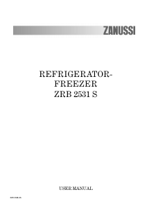 Handleiding Zanussi ZRB2531S Koel-vries combinatie