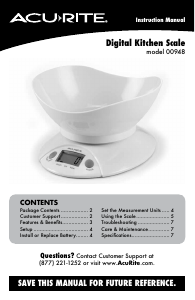 Manual AcuRite 00948 Kitchen Scale