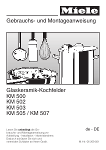 Bedienungsanleitung Miele KM 503 Kochfeld