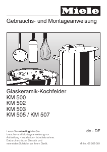 Bedienungsanleitung Miele KM 500 Kochfeld