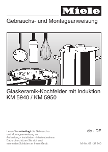 Bedienungsanleitung Miele KM 5940 Kochfeld