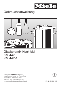 Bedienungsanleitung Miele KM 447 Kochfeld