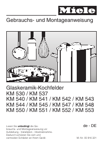 Bedienungsanleitung Miele KM 552 Kochfeld