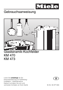 Bedienungsanleitung Miele KM 470 Kochfeld