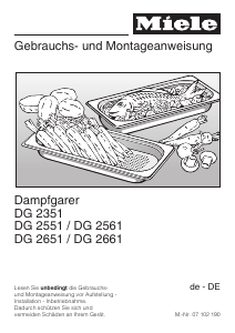 Bedienungsanleitung Miele DG 2351 Backofen