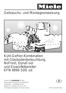 Bedienungsanleitung Miele KFN 8996 SDE ed Kühl-gefrierkombination