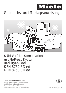 Bedienungsanleitung Miele KFN 8763 SD ed Kühl-gefrierkombination