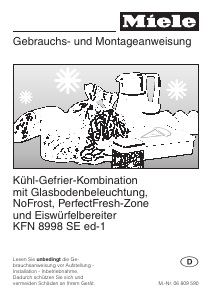 Bedienungsanleitung Miele KFN 8998 SE ed-1 Kühl-gefrierkombination