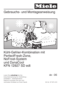 Bedienungsanleitung Miele KFN 12927 SD edt Kühl-gefrierkombination