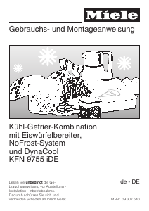 Bedienungsanleitung Miele KFN 9755 iDE Kühl-gefrierkombination