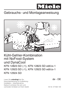 Bedienungsanleitung Miele KFN 12823 SD-1 Kühl-gefrierkombination