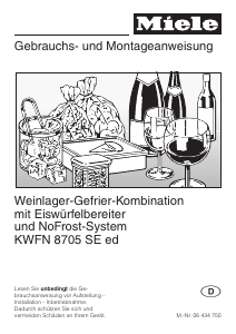 Bedienungsanleitung Miele KWFN 8705 SE ed Weinklimaschrank