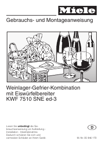 Bedienungsanleitung Miele KWF 7510 SNE ed-3 Weinklimaschrank