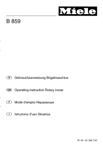 Manuale Miele B 859 Stiratrice a rullo