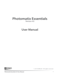 Handleiding HDR Photomatix Essentials 4.0