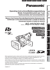 Mode d’emploi Panasonic AG-HVX201AE Caméscope