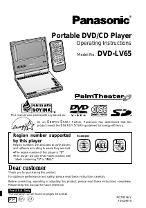 Manual Panasonic DVD-LV65PP DVD Player