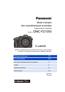 Mode d’emploi Panasonic DMC-FZ1000EG Lumix Appareil photo numérique