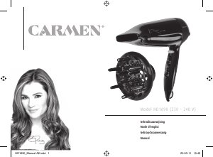 Bedienungsanleitung Carmen HD 1690 Volume 1600 Haartrockner