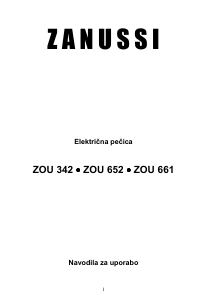 Priročnik Zanussi ZOU652W Obseg