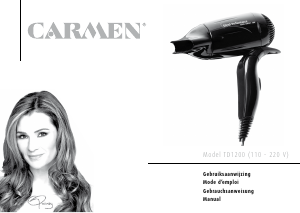 Manual Carmen TD 1200 Travel Compact 1200 Hair Dryer