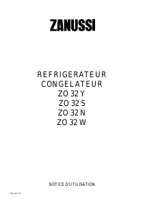 Mode d’emploi Zanussi ZO32S Réfrigérateur combiné