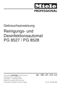 Bedienungsanleitung Miele PG 8528 D/EL AV Desinfektionsgerät