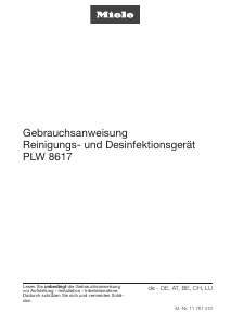 Bedienungsanleitung Miele PLW 8617 TH Desinfektionsgerät