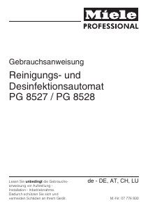 Bedienungsanleitung Miele PG 8527 MMK Desinfektionsgerät