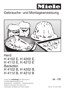 Bedienungsanleitung Miele H 4202 B Backofen