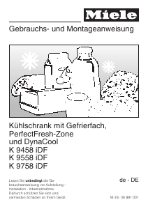 Bedienungsanleitung Miele K 9558 iDF Kühlschrank