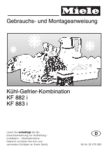 Bedienungsanleitung Miele KF 883 i Kühl-gefrierkombination