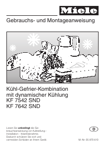 Bedienungsanleitung Miele KF 7542 SND Kühl-gefrierkombination