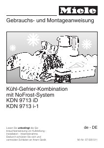 Bedienungsanleitung Miele KDN 9713 iD Kühl-gefrierkombination