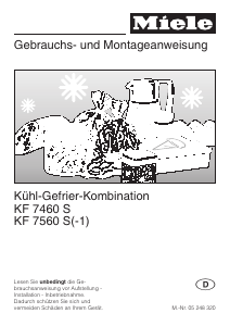 Bedienungsanleitung Miele KF 7560 S Kühl-gefrierkombination