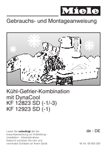 Bedienungsanleitung Miele KF 12823 SD-1 Kühl-gefrierkombination
