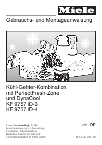 Bedienungsanleitung Miele KF 9757 iD-4 Kühl-gefrierkombination