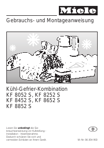 Bedienungsanleitung Miele KF 8252 S Kühl-gefrierkombination